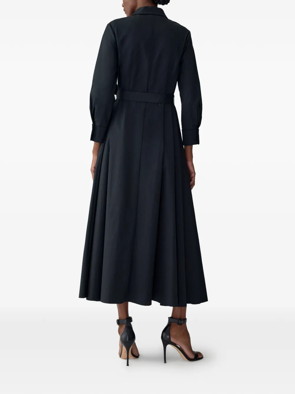 Carolina Herrera Geborduurde blousejurk met riem Zwart