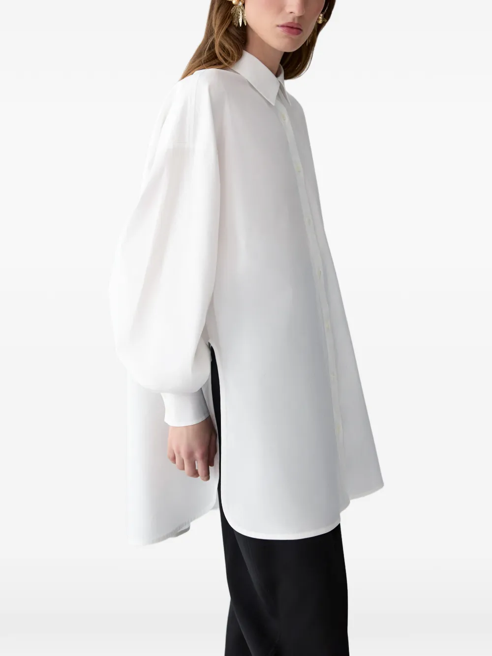 Carolina Herrera Oversized blouse met gestrikte voorkant Wit