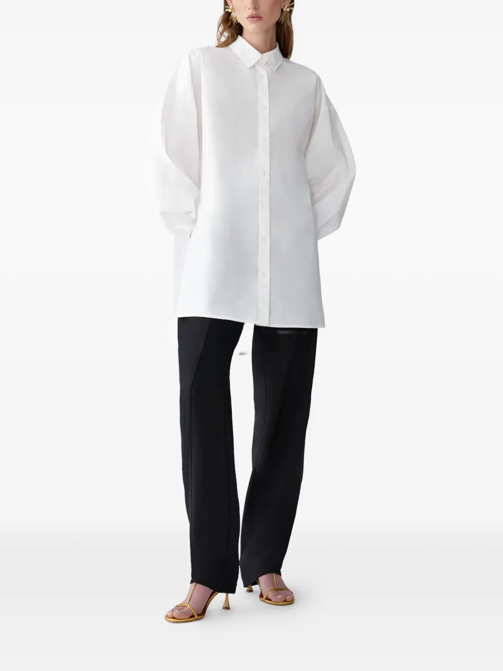 Carolina Herrera Oversized blouse met gestrikte voorkant Wit