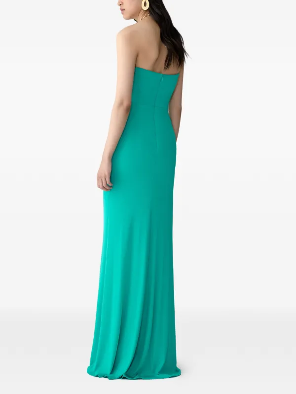 Carolina Herrera Halterneck Draped Gown | Green | FARFETCH BH