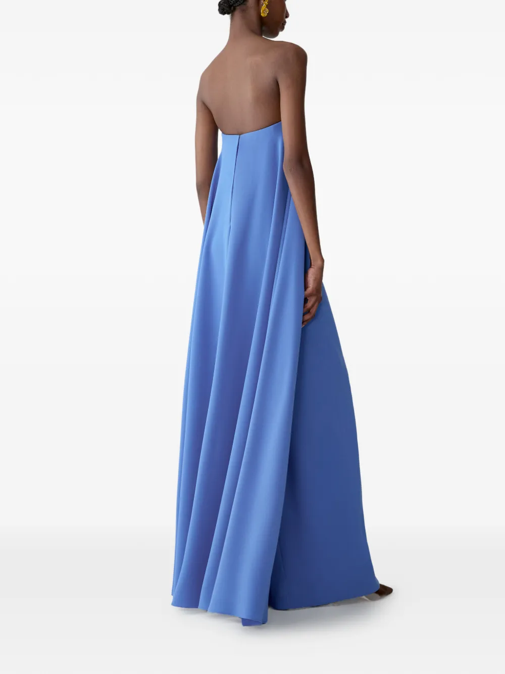 Carolina Herrera Gedrapeerde avondjurk Blauw