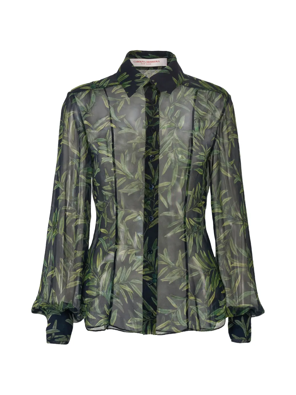 Carolina Herrera olive branch-print shirt - Verde