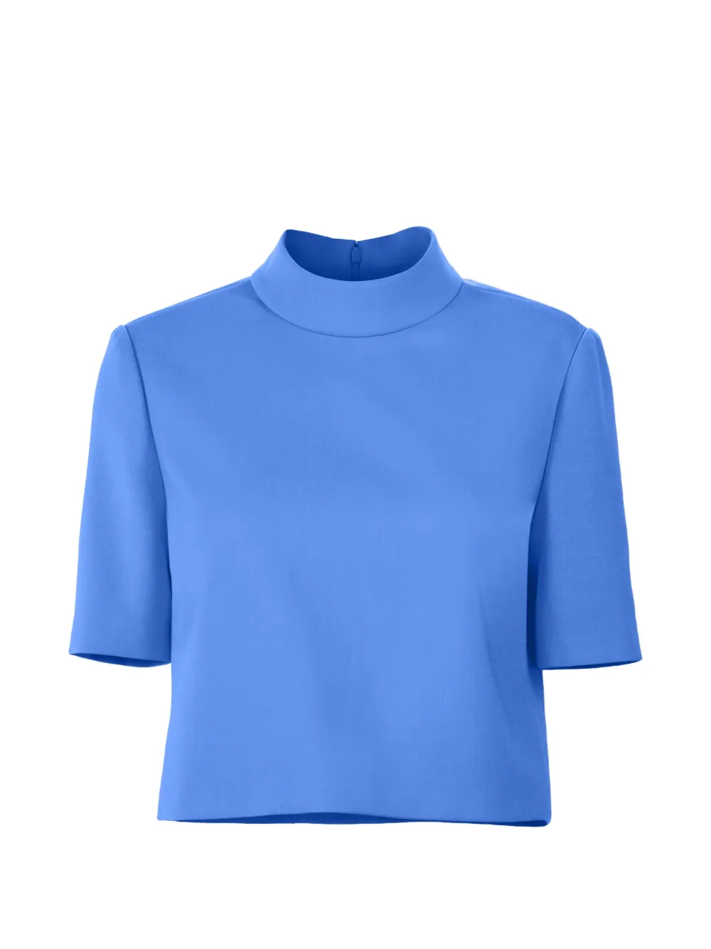 Carolina Herrera short-sleeve mock neck top - Blu