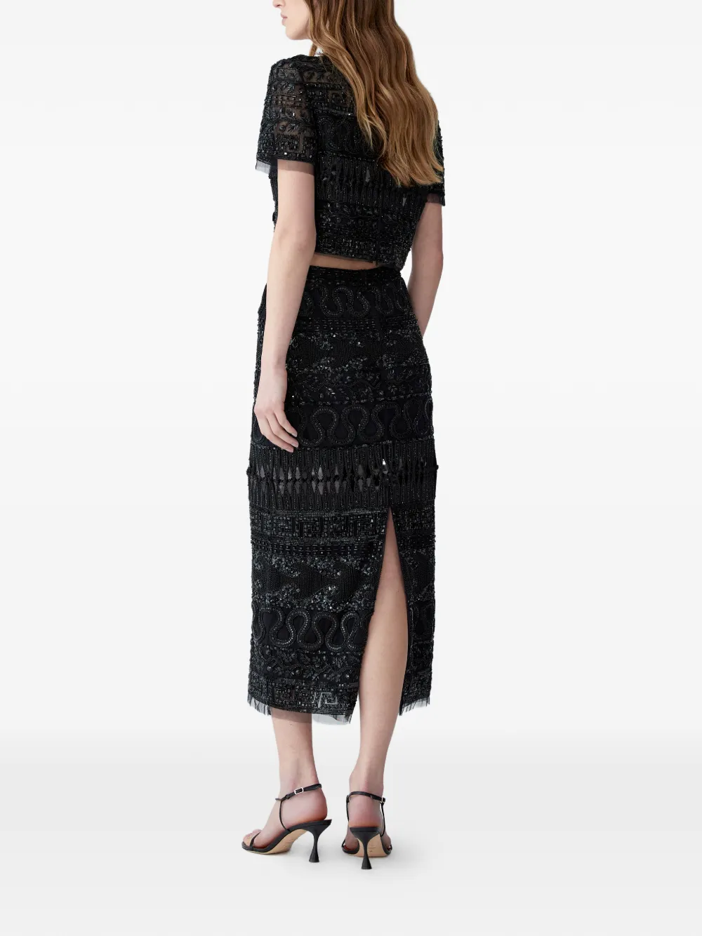 embroidered tulle Midi skirt