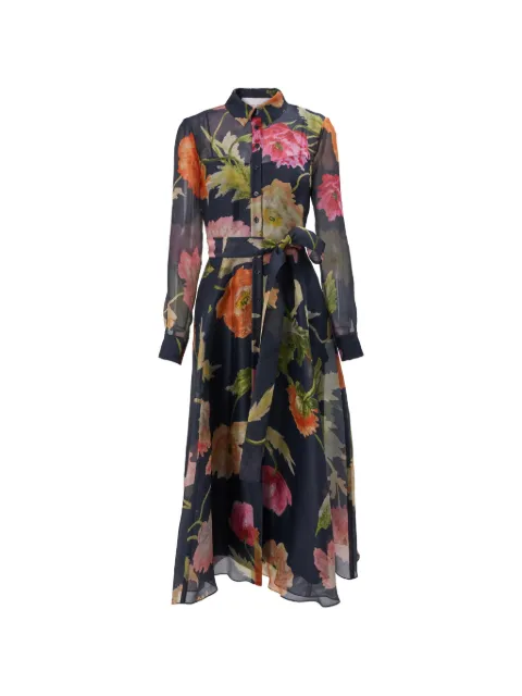 Carolina Herrera floral belted midi dress