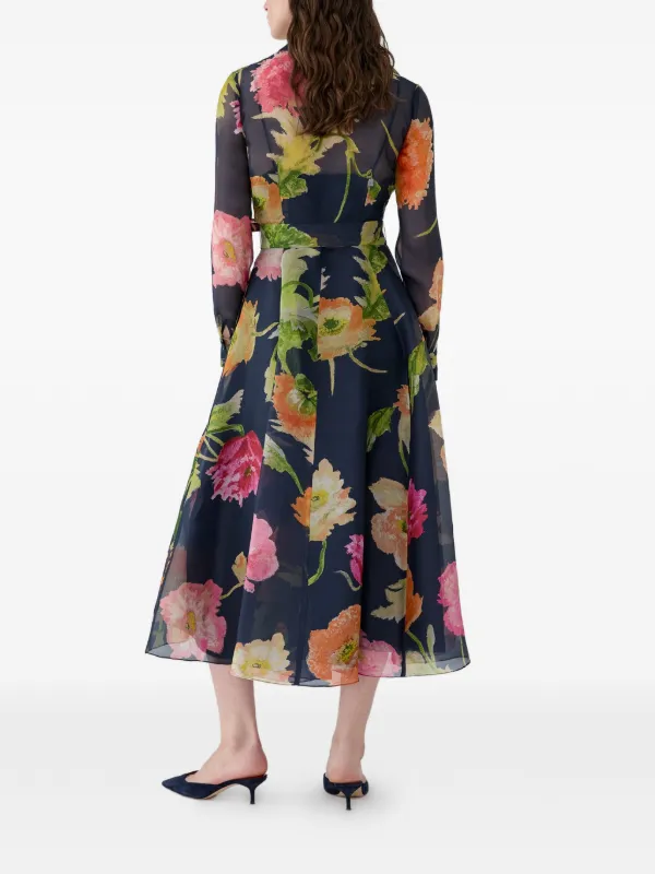 carolina herrera midi dress $5590 Carolina Herrera Gathered Pleated Cloud White Runway Midi Dress