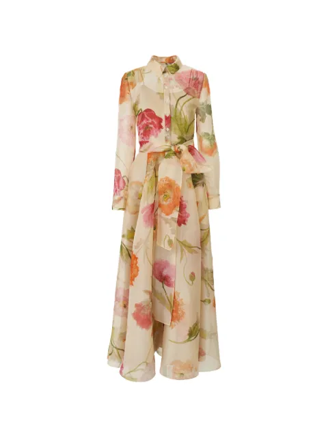 Carolina Herrera Poppy-print organza trench dress