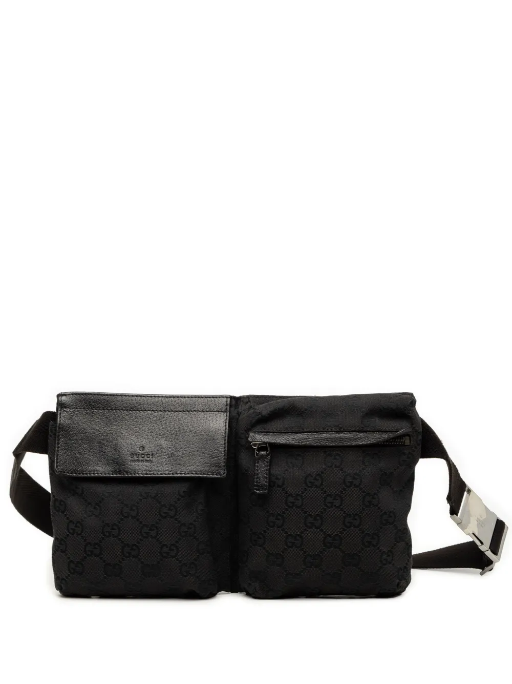 Gucci Pre-Owned 2000-2015 GG Canvas Double Pocket belt bag - Nero