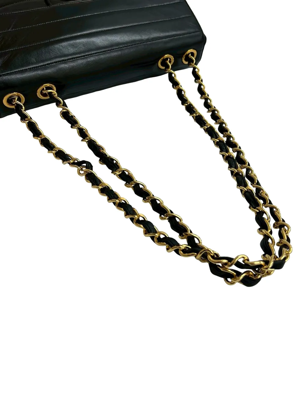1994-1996 Jumbo Cc Horizontal Quilted Lambskin Flap Shoulder Bag