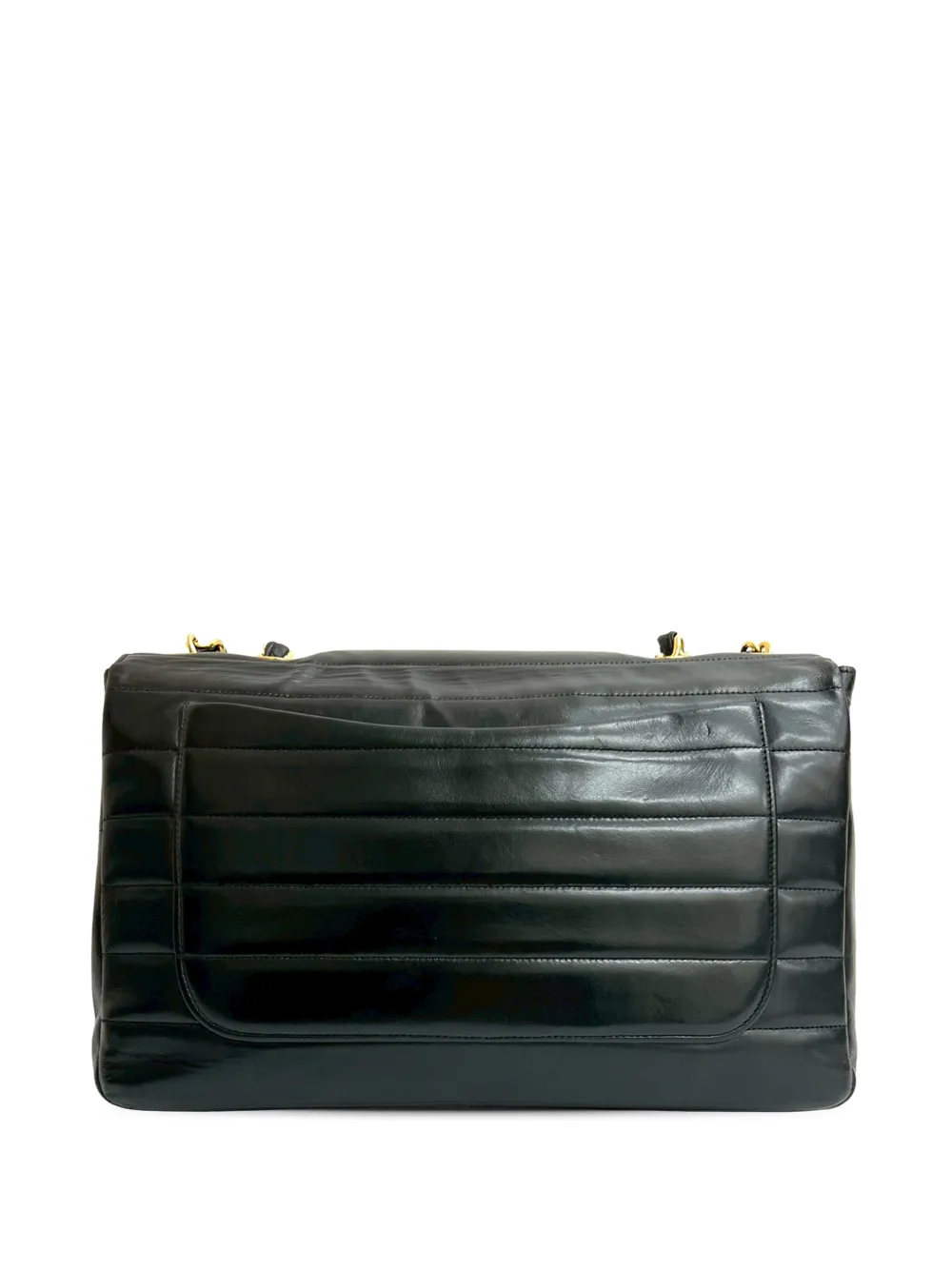 1994-1996 Jumbo Cc Horizontal Quilted Lambskin Flap Shoulder Bag