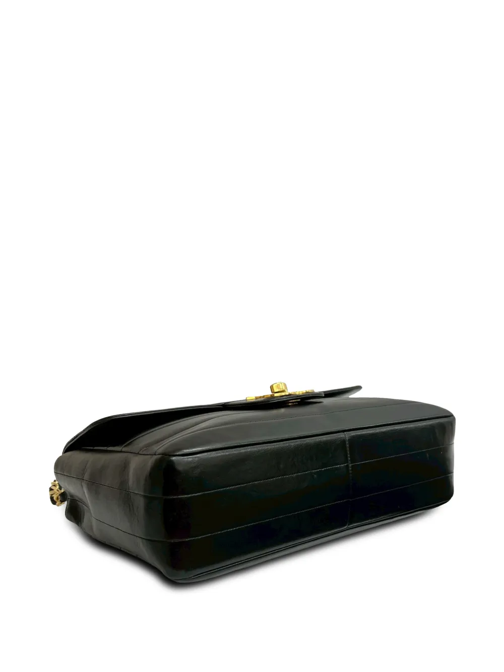 1994-1996 Jumbo Cc Horizontal Quilted Lambskin Flap Shoulder Bag