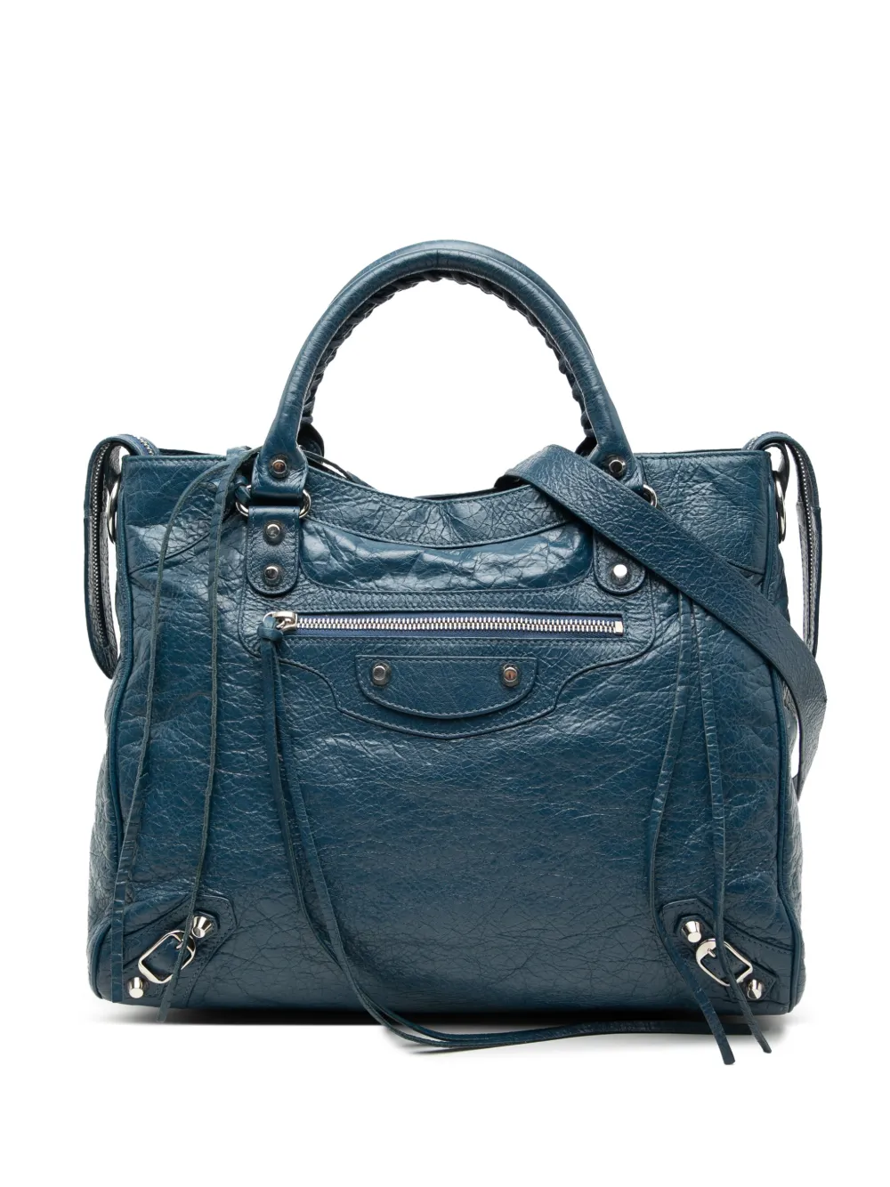 Balenciaga Pre-Owned 2004-2017 Lambskin Motocross Classic Velo satchel - Blu