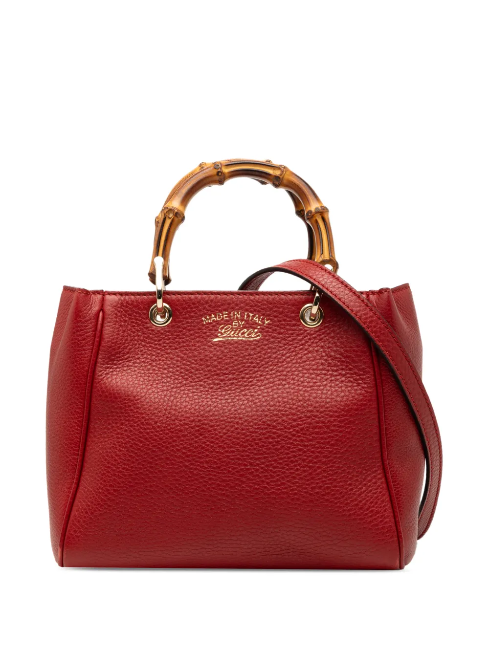 Gucci Pre-Owned 2000-2015 Mini Calfskin Bamboo Shopper satchel - Rosso