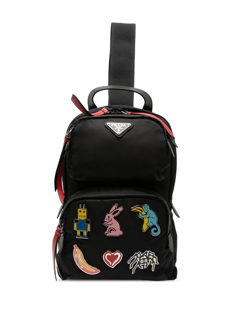 Prada Pre-Owned 2013-2026 Tessuto Robot Fluo Sling backpack - Nero