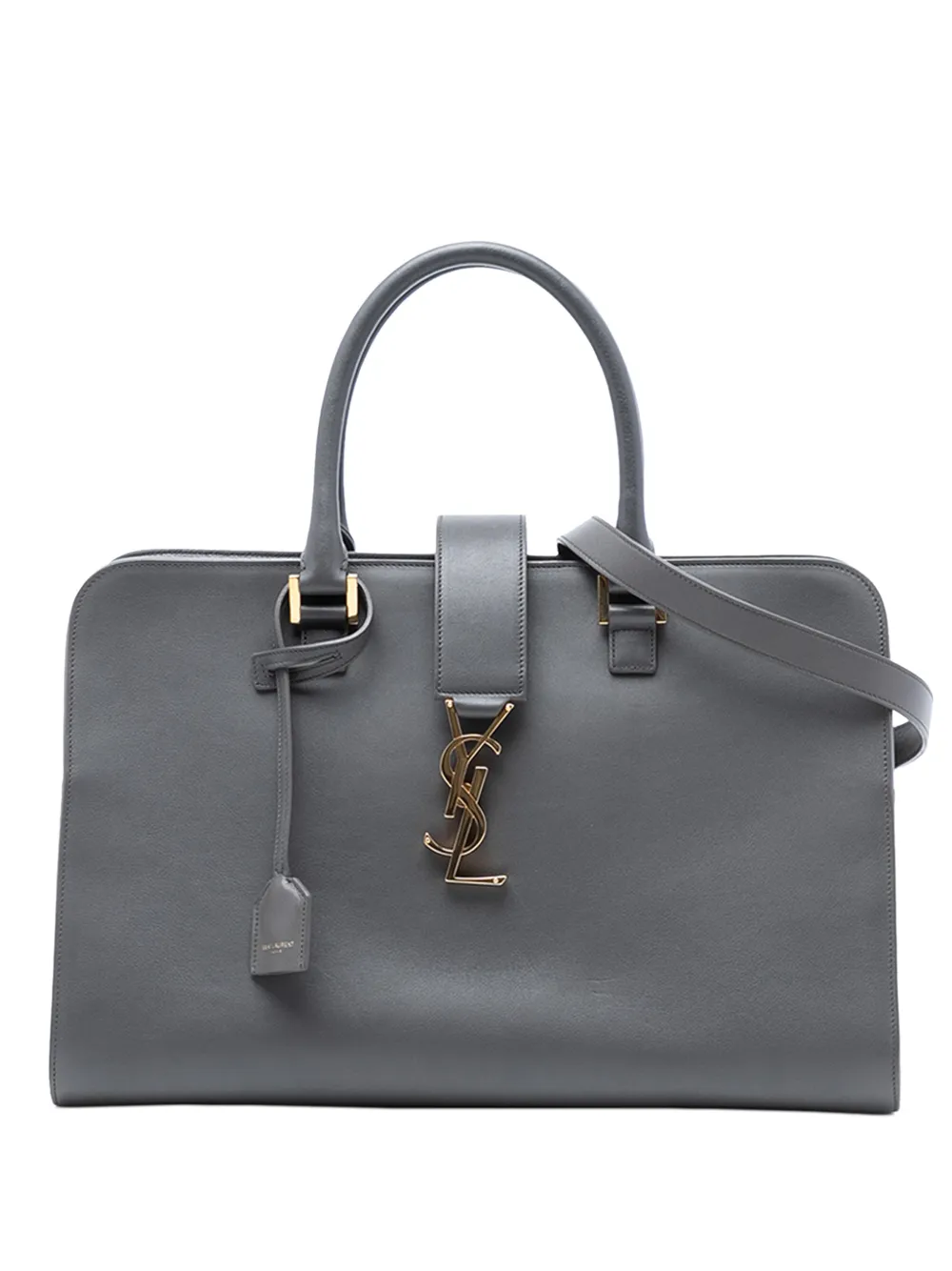 Saint Laurent Pre-Owned 2014 Medium Leather Monogram Cabas satchel - Grigio