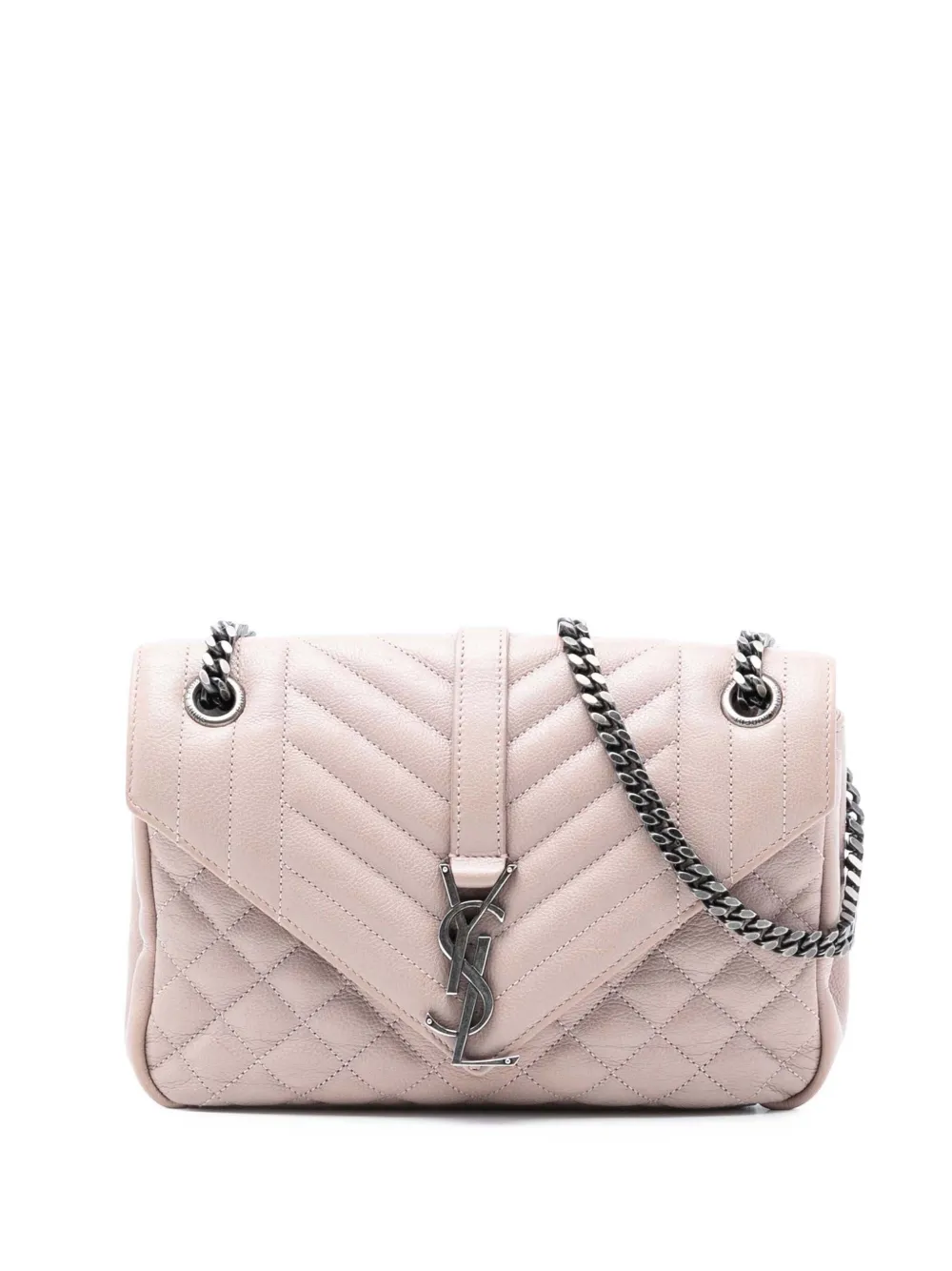 Saint Laurent Pre-Owned 2016 Medium Sheepskin Triquilt Monogram College Bag shoulder bag - Rosa