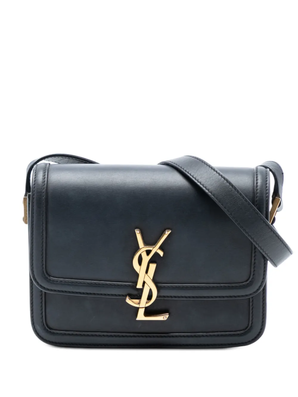 Saint Laurent Pre-Owned 2020 Small Calfskin Solferino Satchel In Box crossbody bag - Nero