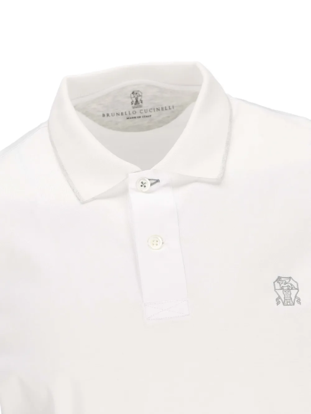 Brunello Cucinelli Poloshirt met geborduurd logo Wit