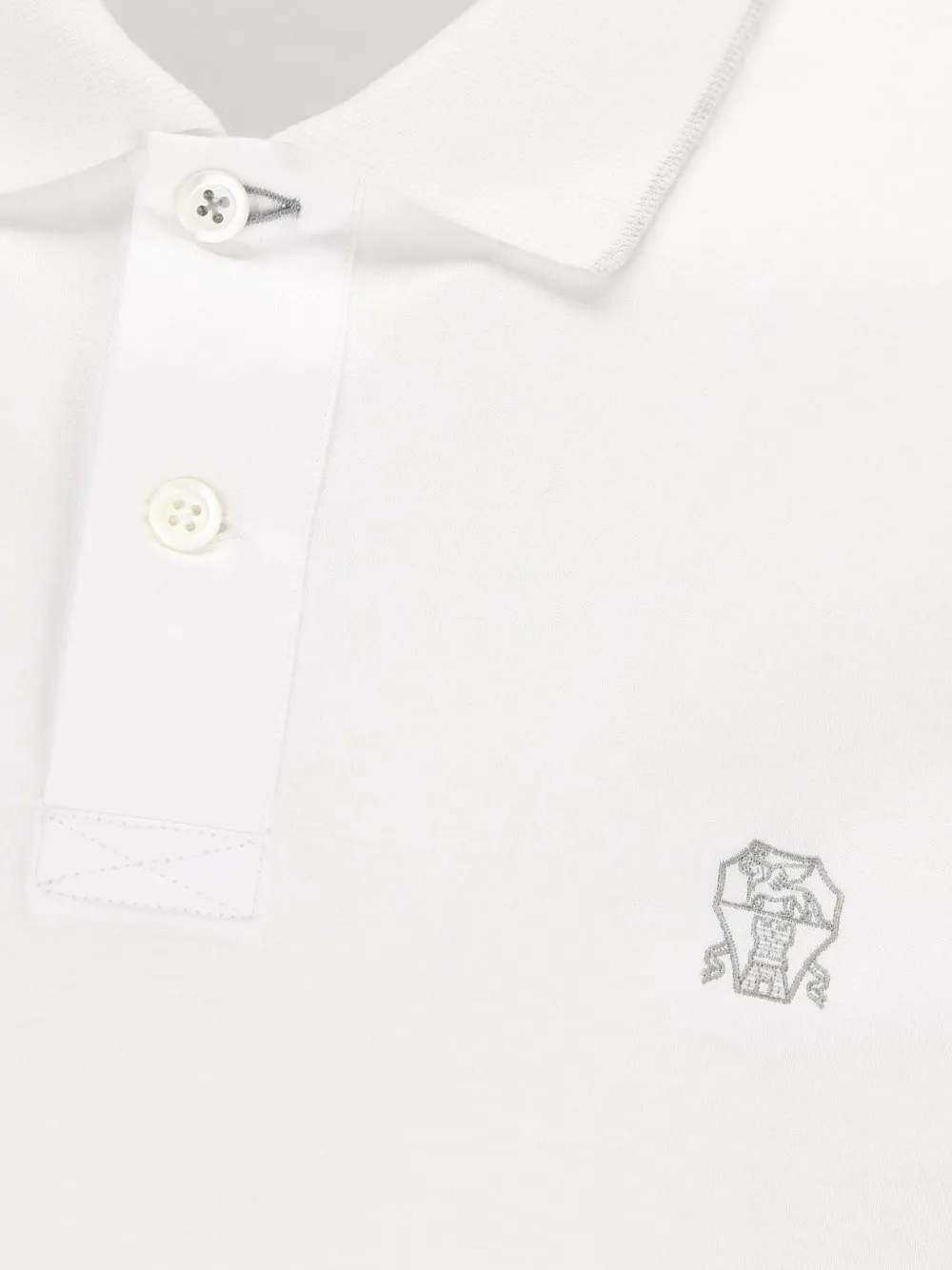 Brunello Cucinelli Poloshirt met geborduurd logo Wit