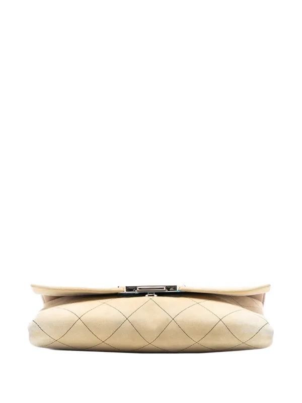 CHANEL Pre-Owned 2016-2017 Quilted Suede Retro Label Flap Shoulder