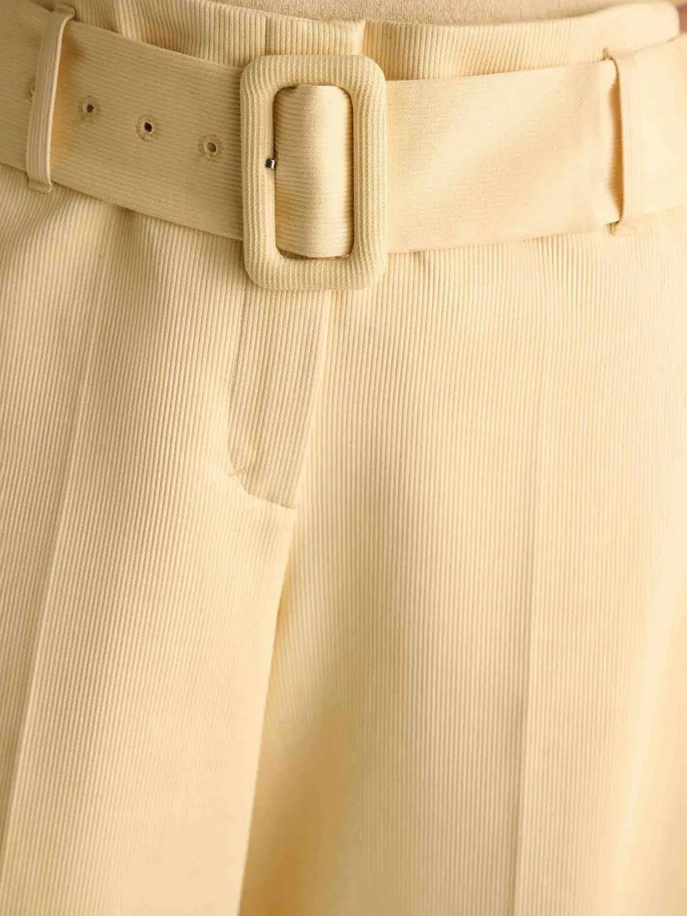Dorothee Schumacher Broek met wijde pijpen en ceintuur Beige