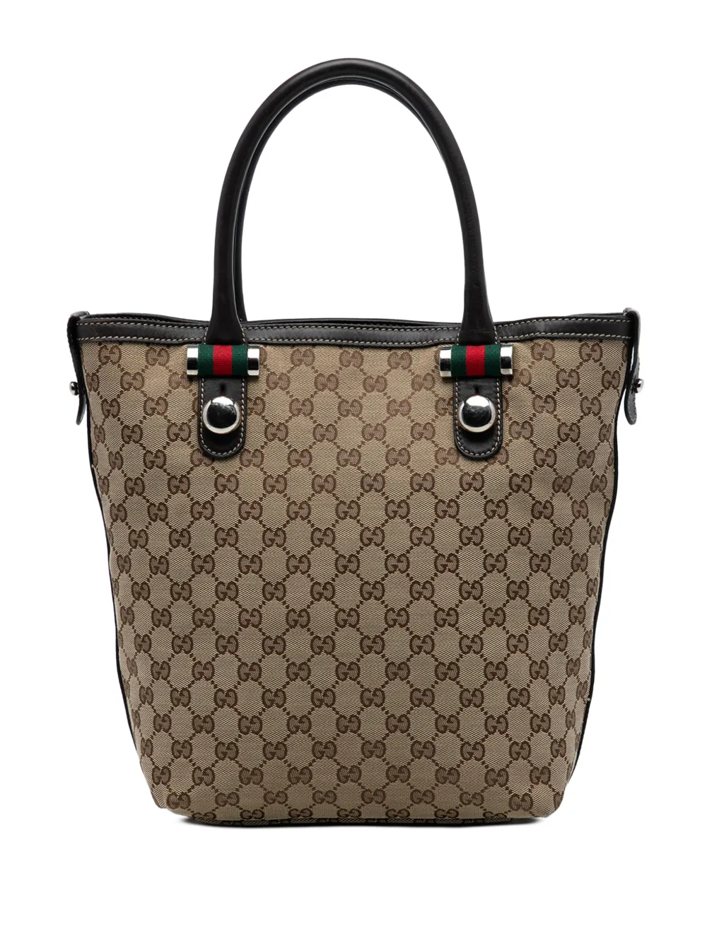 Gucci Pre-Owned 2016-2026 Medium GG Canvas Web Match Ball tote bag - Marrone