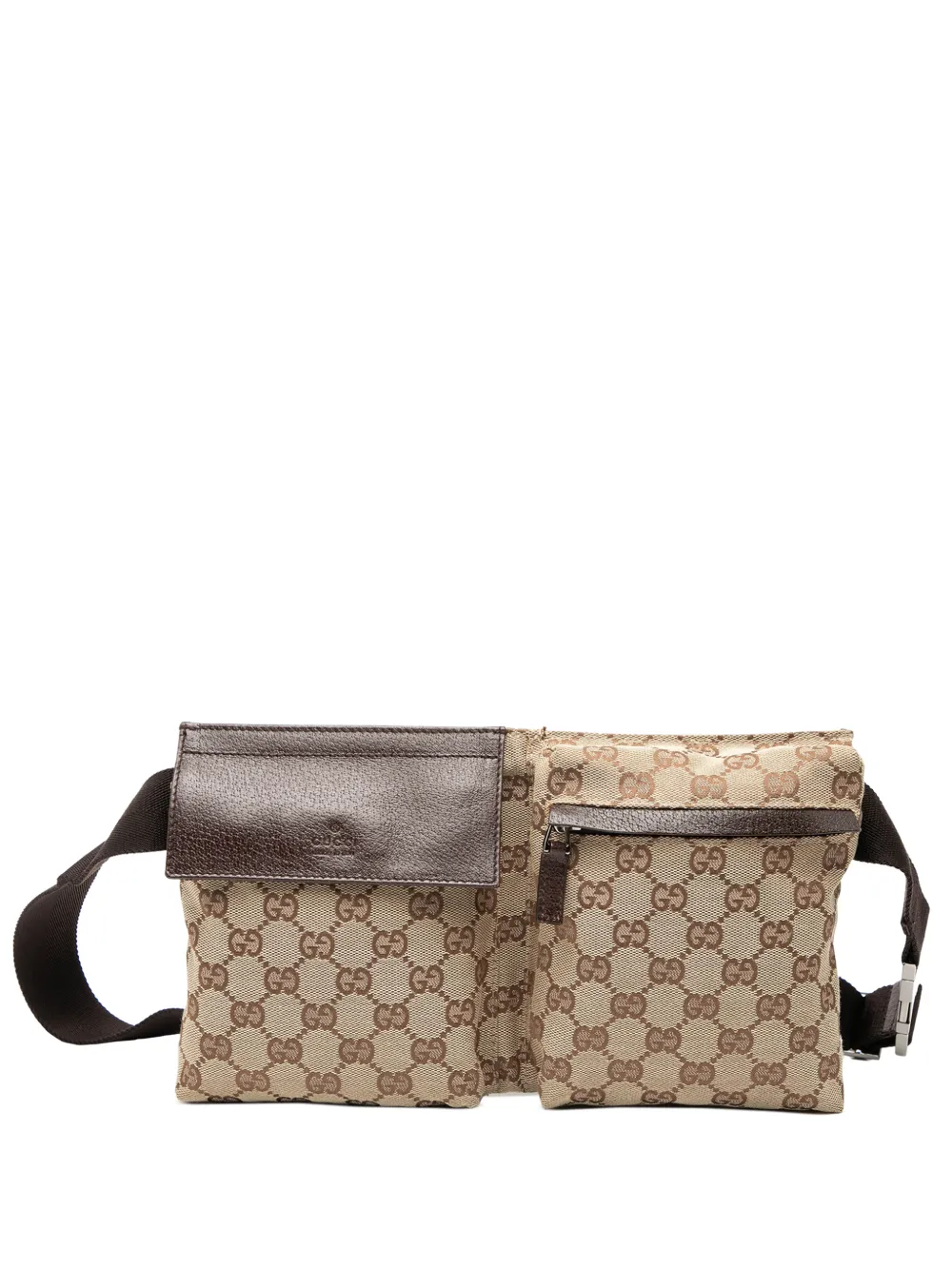 Gucci Pre-Owned 2000-2015 GG Canvas Double Pocket belt bag - Marrone