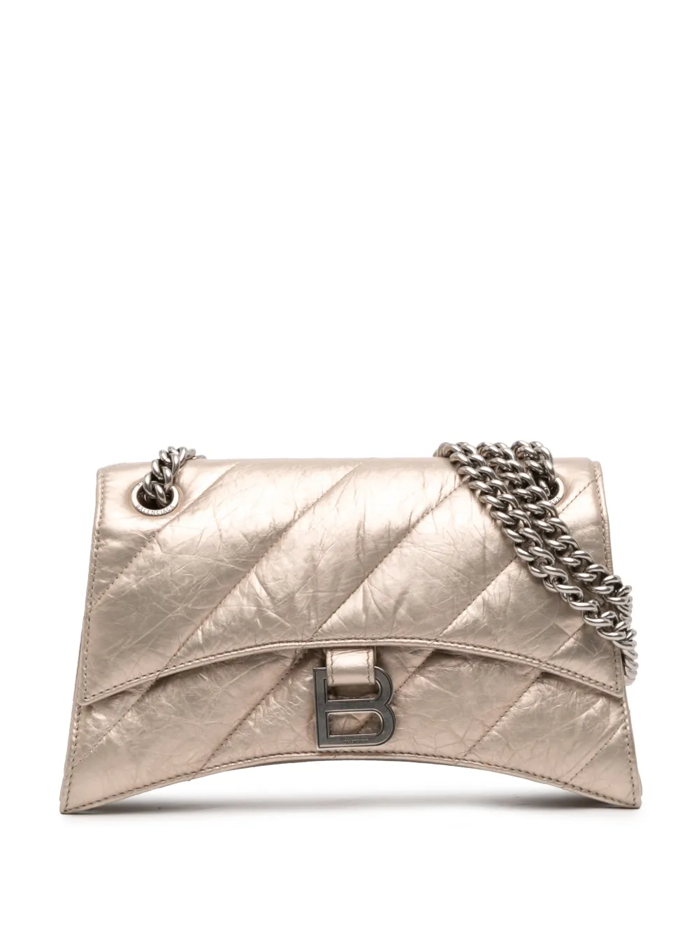 Balenciaga Pre-Owned 2011-2025 Small Metallic Calfskin Crush Chain shoulder bag - Marrone