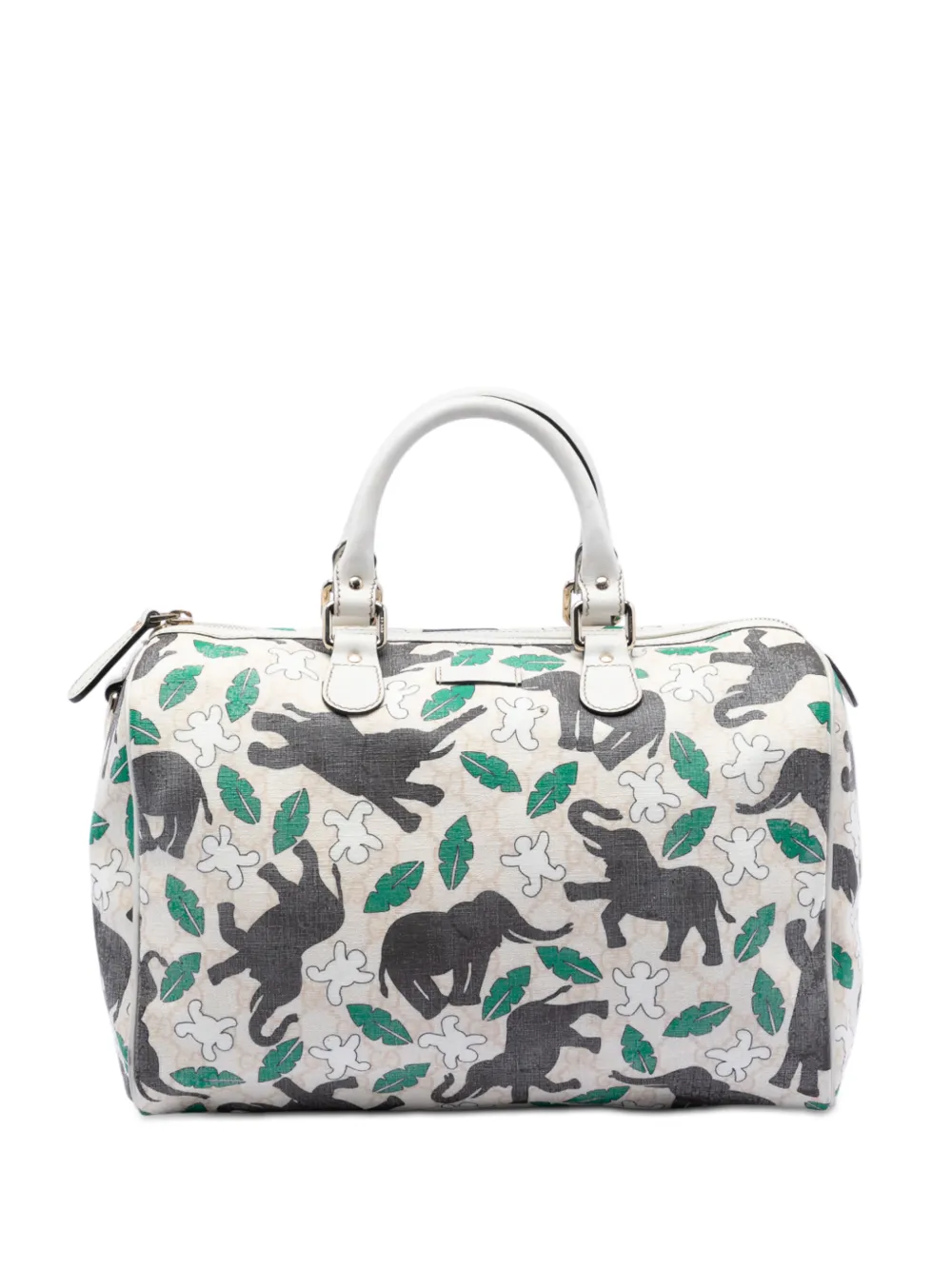 Gucci Pre-Owned 2016-2025 Limited Edition Medium GG Supreme Snowman In Africa Joy boston bag - Marrone