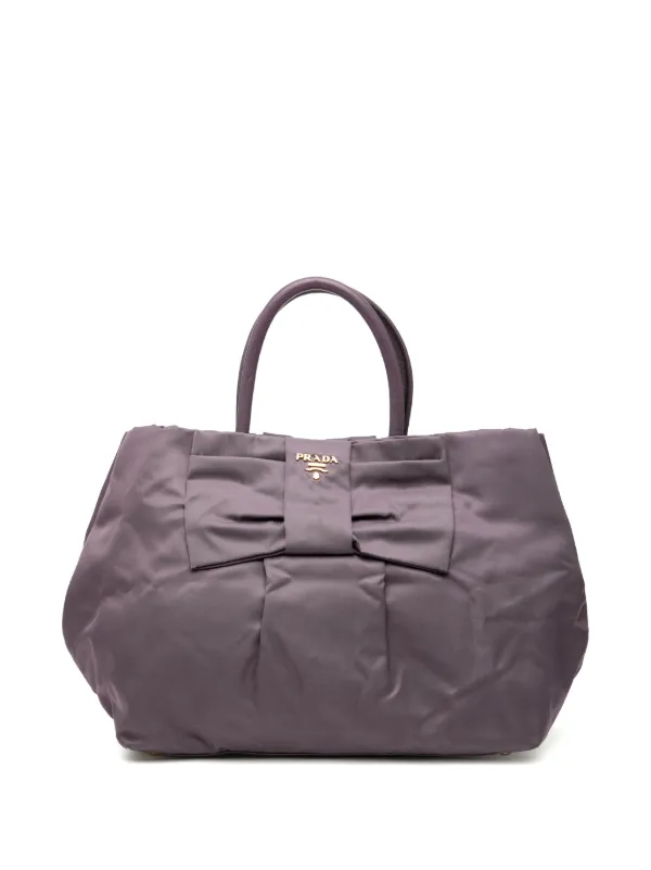 Prada Pre-owned 2000-2025 Tessuto Fiocco Tote Bag in Purple