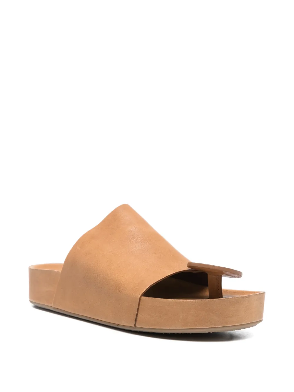 Uma Wang Leren sandalen Bruin