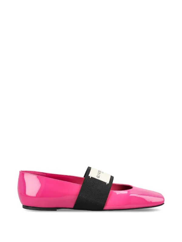 Givenchy Sliced Square Ballerinas in Patent Leather in Pink