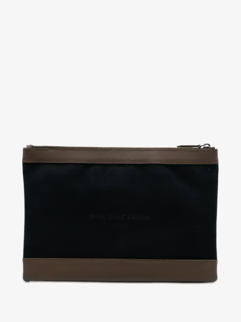 Balenciaga Pre-Owned 2016 Canvas Navy Clip M clutch bag