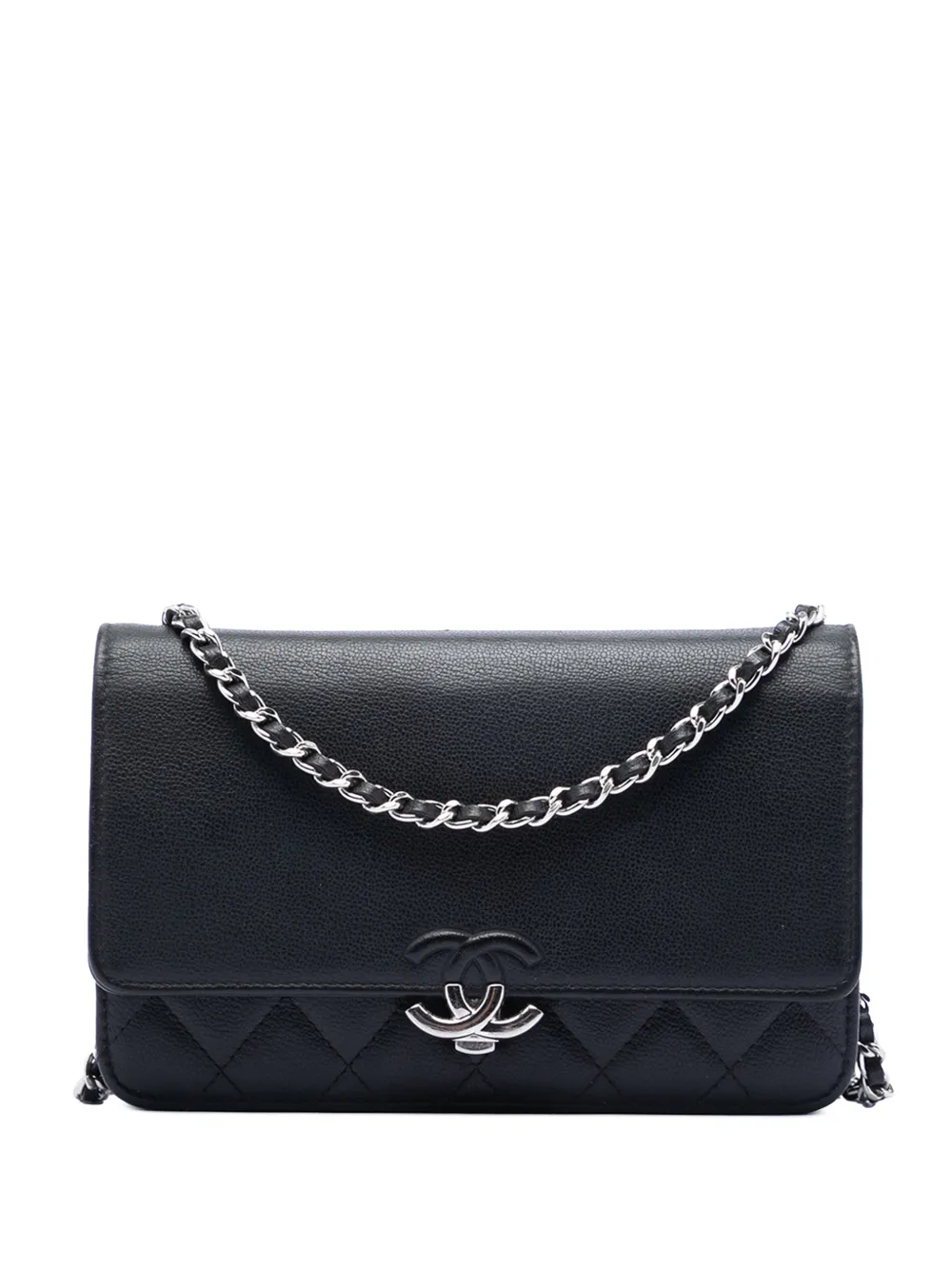 CHANEL Pre-Owned 2019 Quilted Calfskin Urban Companion Wallet on Chain crossbody bag - Nero