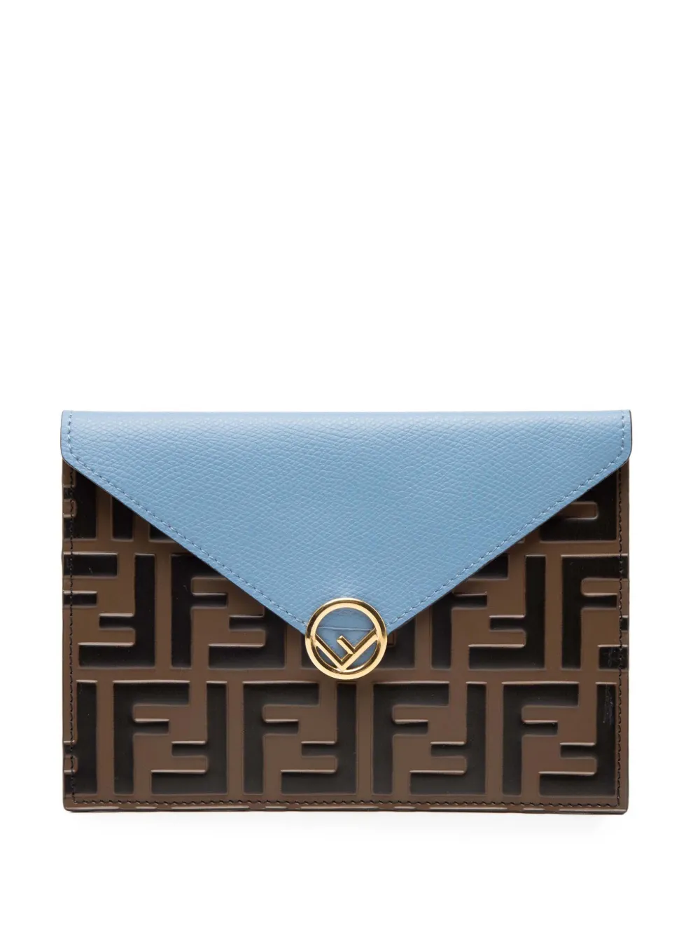 Fendi Pre-Owned 2010-2025 Zucca Embossed Leather Envelope clutch bag - Blu