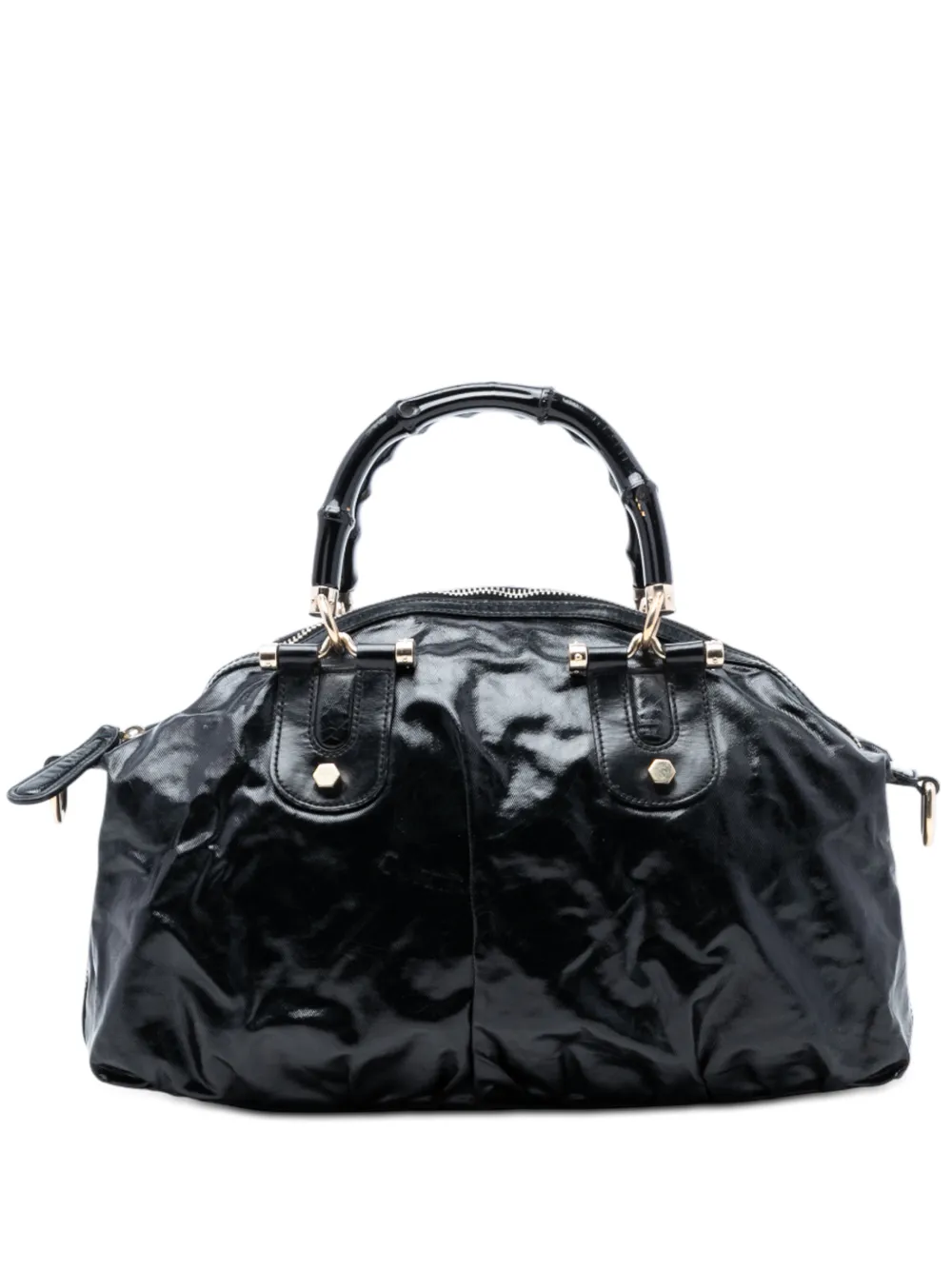 Gucci Pre-Owned 2016-2025 Coated Canvas Bamboo Dialux Pop satchel - Nero