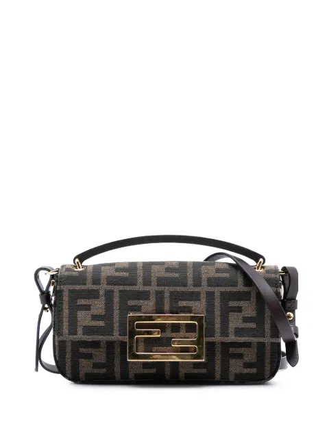 Fendi Pre-Owned 2021-2025 Zucca Canvas FF 1974 Phone Baguette satchel