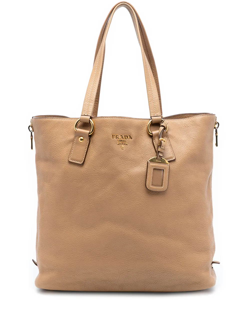 Prada Pre-Owned 2000-2026 Vitello Daino Side Zip Shopper tote bag - Marrone