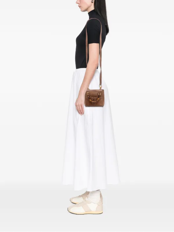 GUCCI グッチ バンブー ハンドバッグ ミニ スエード ベージュ Gucci Pre-Owned 20th Century ミニ スエード バンブー サッチェル