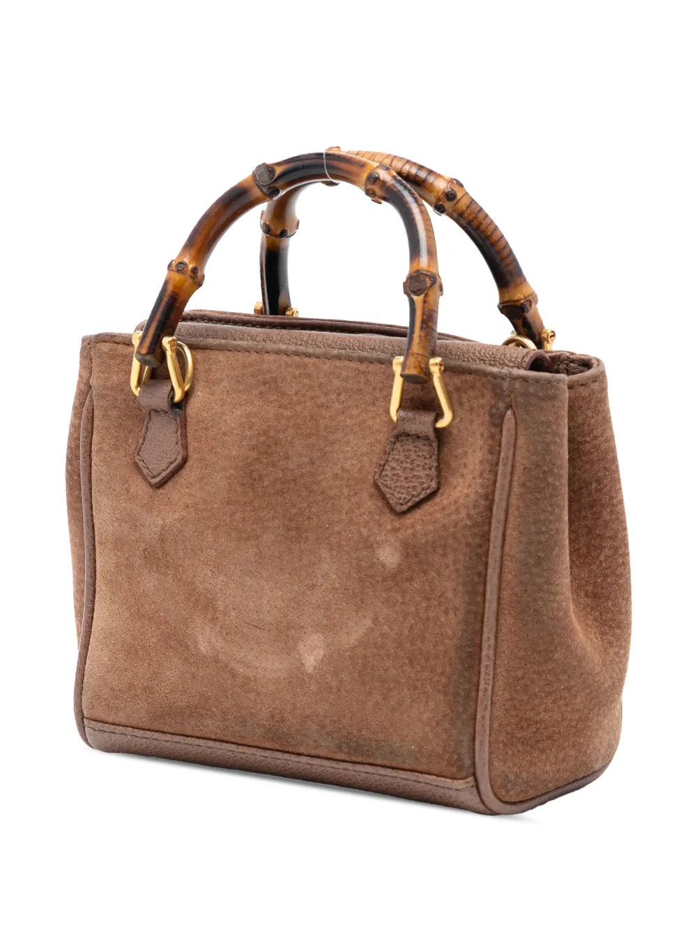 20th Century Mini Suede Bamboo Satchel