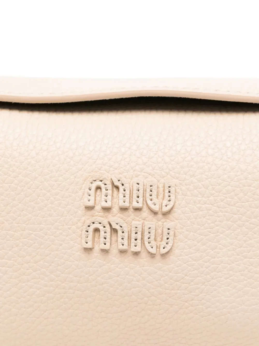 Miu Leren crossbodytas Beige