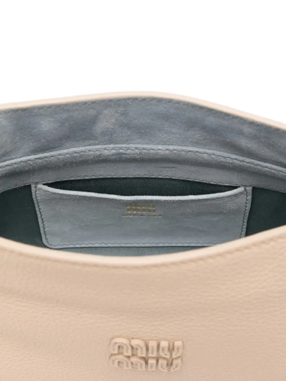 Miu Leren crossbodytas Beige