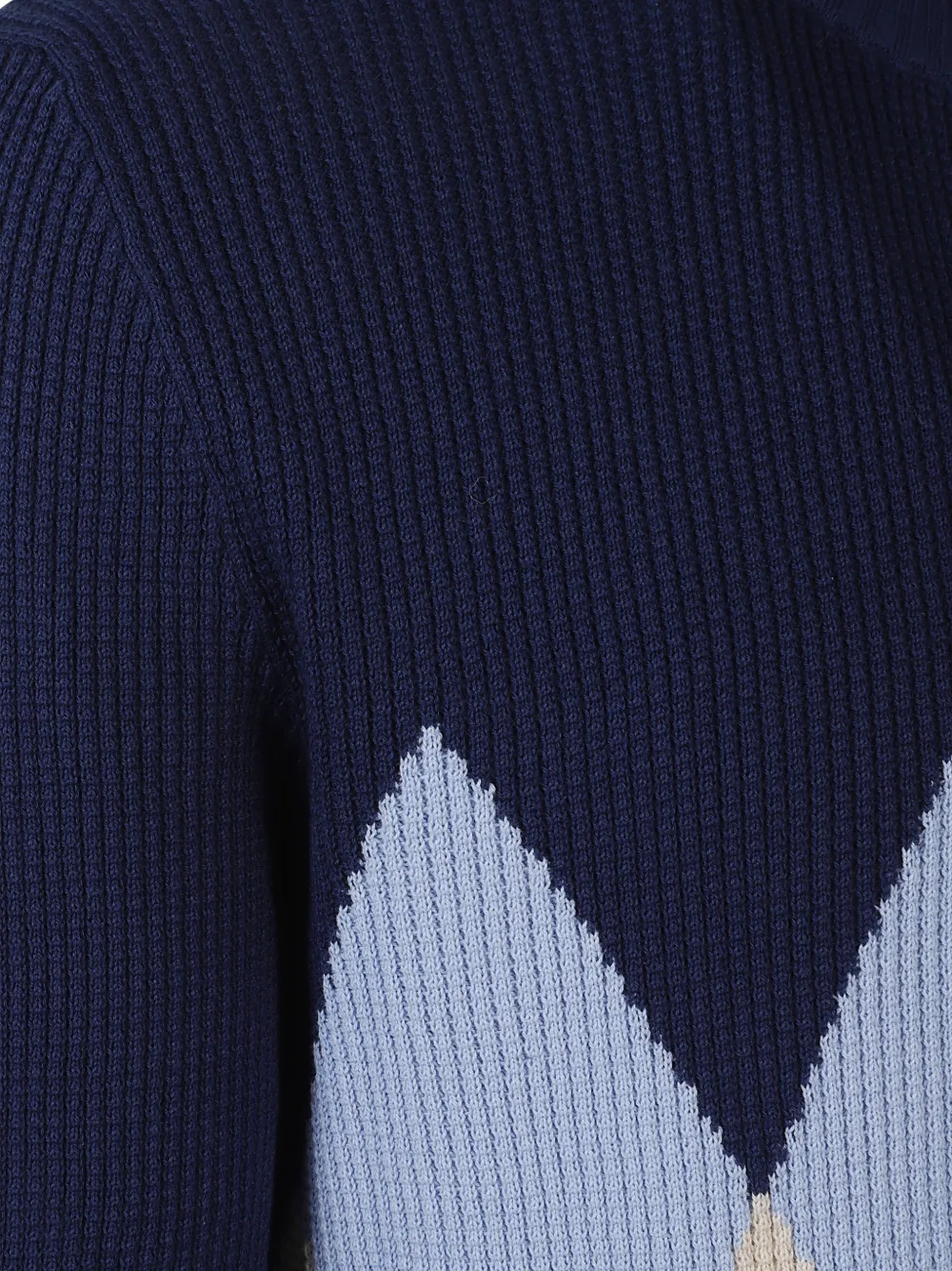 Ballantyne Trui met argyle patroon en ronde hals Blauw