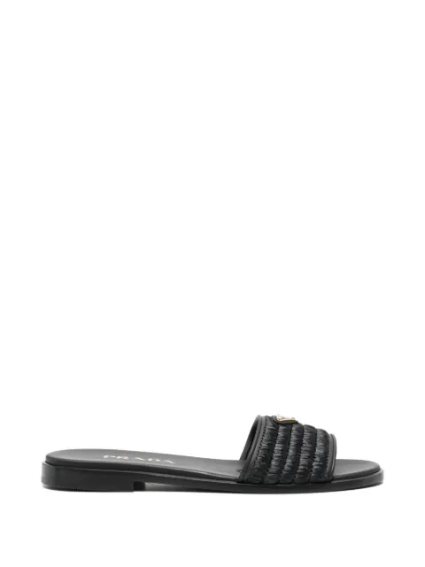 Prada textured logo-plaque sandals