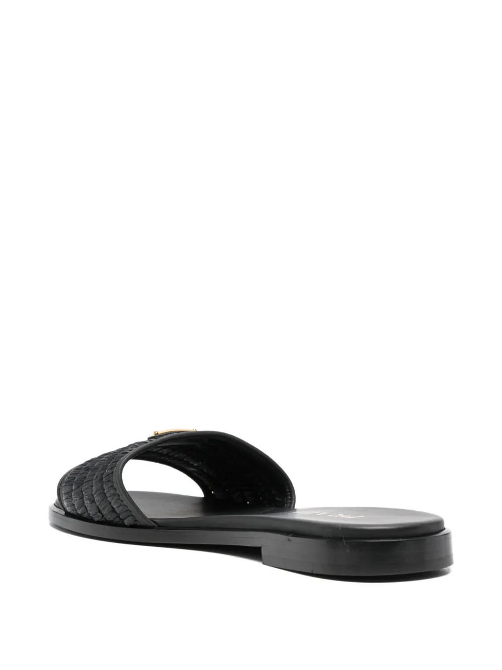 Prada textured logo-plaque sandals Zwart
