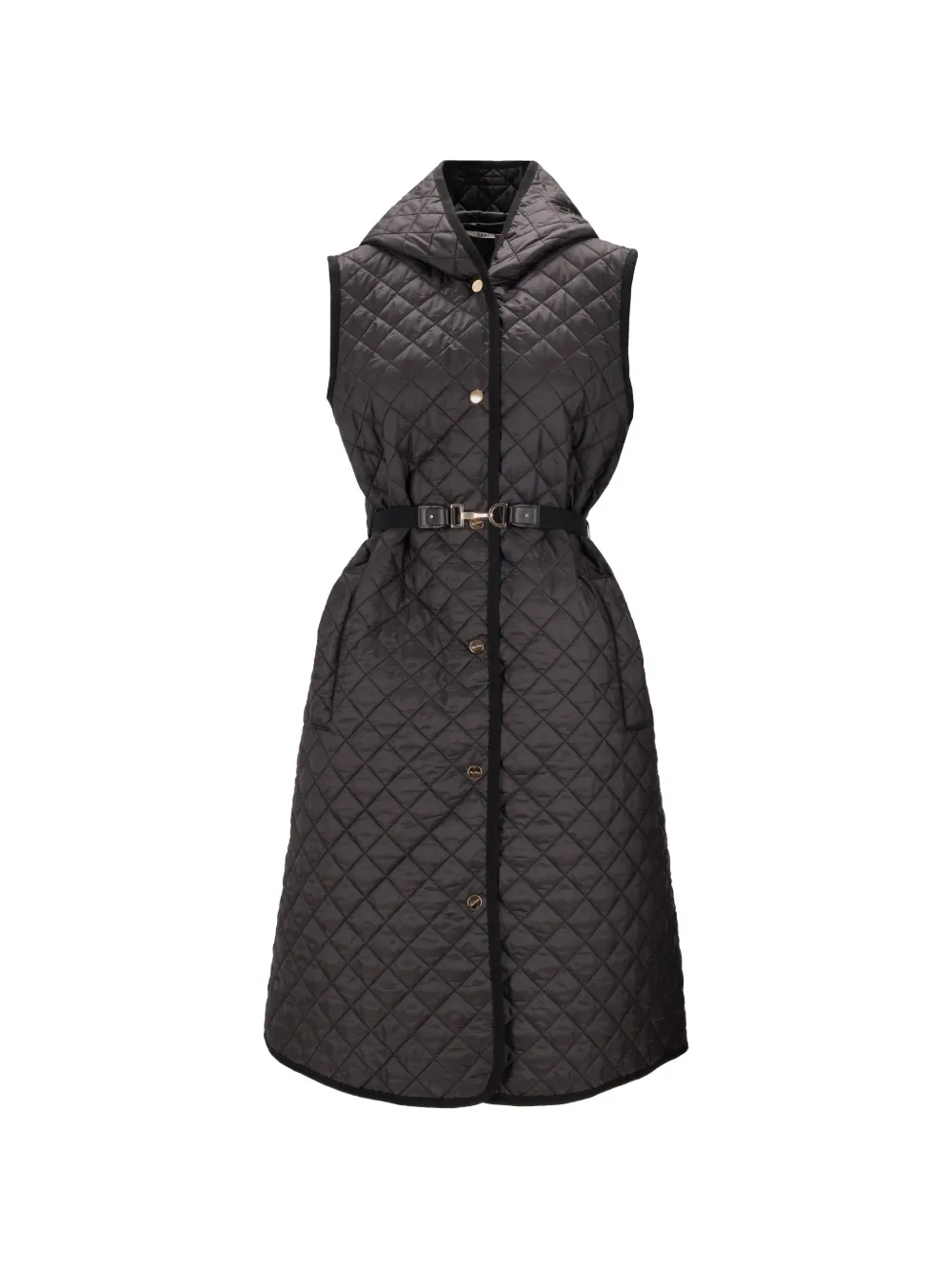 Max Mara hooded quilted gilet - Schwarz