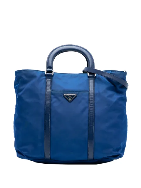 Prada Pre-Owned sac à bandoulière en toile Tessuto bordé de cuir Vitello (2013-2025)