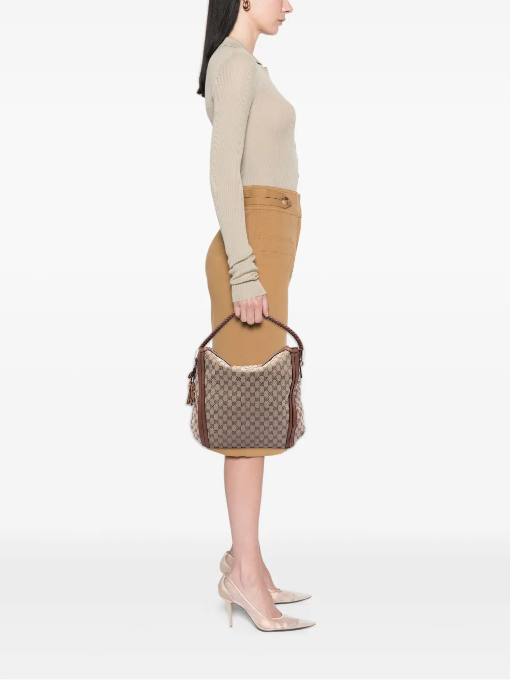 Gucci Pre-Owned 2016-2026 Large GG Canvas Bella tote bag - Marrone