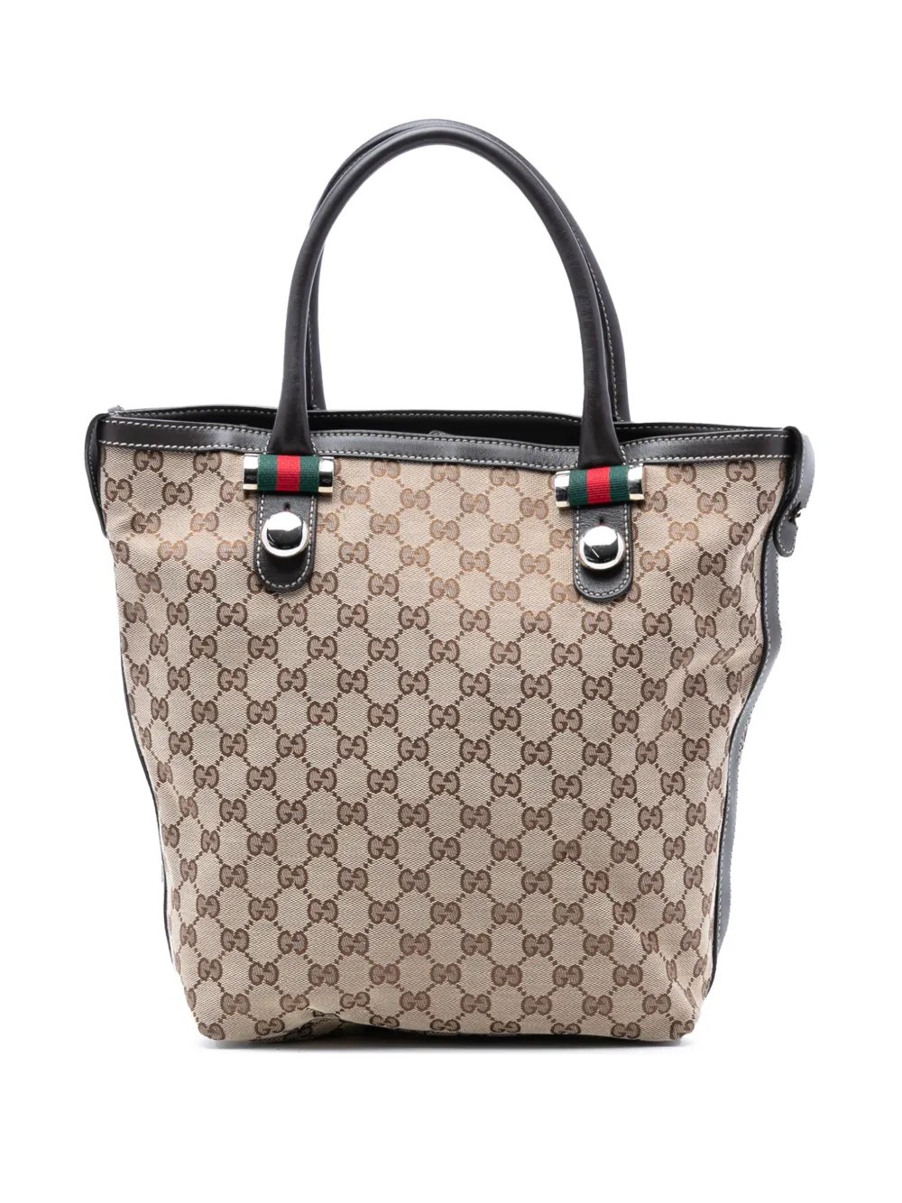 Gucci Pre-Owned 2016-2025 Medium GG Canvas Web Match Ball tote bag - Marrone