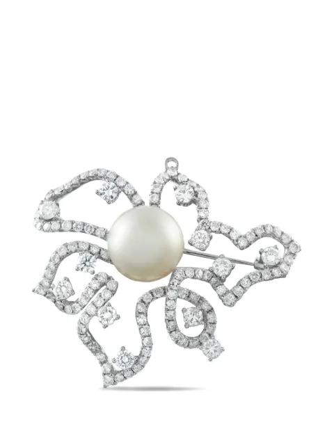 LB Exclusive diamond pearl brooch